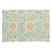 Woestijndroom zand en turquoise bloemen kussensloop (Voorkant-Rechts)