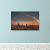 woestijnen | Starry Sky over woestijnlandschap Canvas Afdruk (Insitu (Houten vloer))