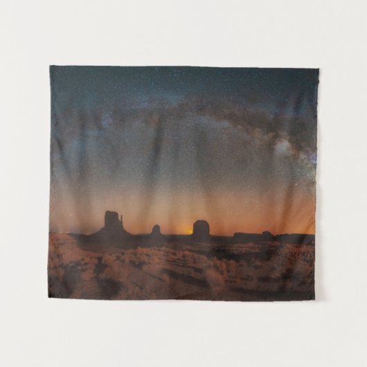 woestijnen | Starry Sky over woestijnlandschap Wandkleed (Voorkant (horizontaal))