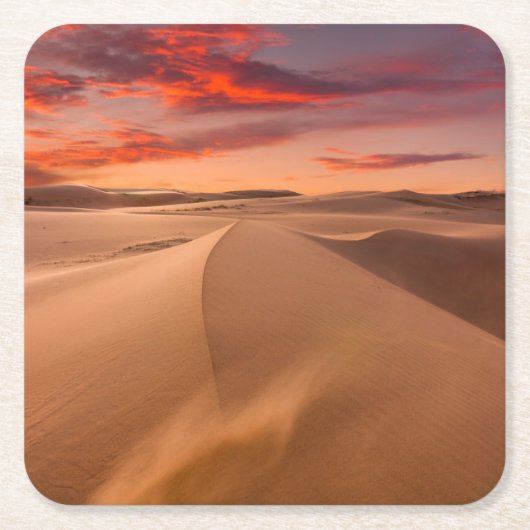 woestijnen | Woestijn Verenigde Arabische Emiraten Vierkante Kartonnen Onderzetter (Voorkant)