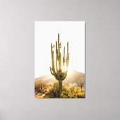 Woestijnfotografie Decor met Cactus Canvas Afdruk (Voorkant)