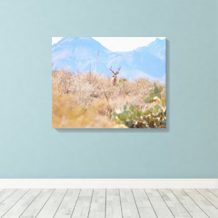 Woestijnfotografie Decor met herten Canvas Afdruk