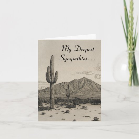 Woestijnlandschap, begrafenissympathiekaart kaart (Voorkant)