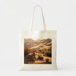 Woestijnlandschap bij zonsondergang tote bag