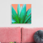 Woestijnlandschap Botanisch Groen Agave Canvas Afdruk (Insitu (Woonkamer))