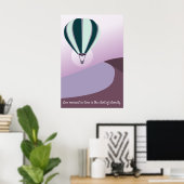 Woestijnlandschap Groene en Paarse Kunst Poster (Thuiskantoor)