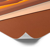 Woestijnlandschap in Rust Sinaasappel en Aqua Poster (Hoek)