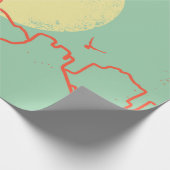 woestijnlandschap met Cactuses en Canyon. Cadeaupapier (Hoek)