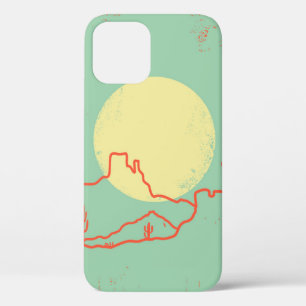 woestijnlandschap met Cactuses en Canyon. iPhone 12 Hoesje