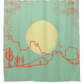 woestijnlandschap met Cactuses en Canyon. Douchegordijn (Voorkant)