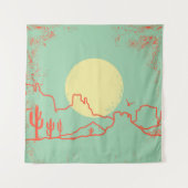  woestijnlandschap met Cactuses en Canyon. Wandkleed (Voorkant)