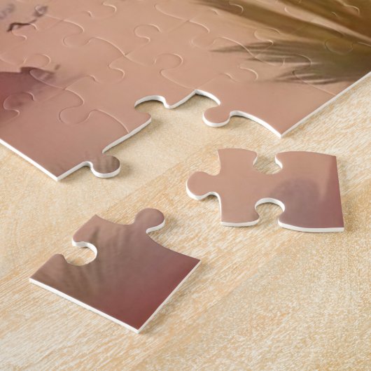 Woestijnlandschap met dadelpalmen legpuzzel (Zijkant)