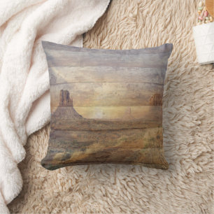 Woestijnlandschap Monument Valley En Bewolkte Luch Kussen