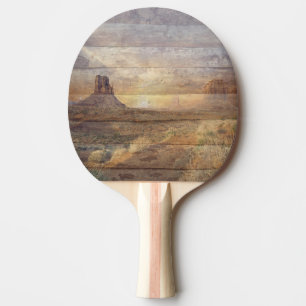 Woestijnlandschap Monument Valley En Bewolkte Luch Tafeltennisbatje