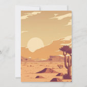 Woestijnlandschap retro terracotta bruiloft kaart (Achterkant)