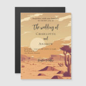 Woestijnlandschap retro terracotta luxe bruiloft magnetische uitnodiging (Voorkant / Achterkant)