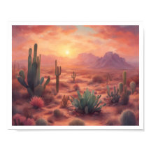 Woestijnlandschap Sequoia Cactus zonsopgang