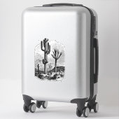 Woestijnlandschapscactus  inkttekening sticker (Koffer)
