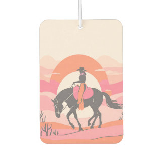 Woestijnlucht met cowgirl op haar paard luchtverfrisser