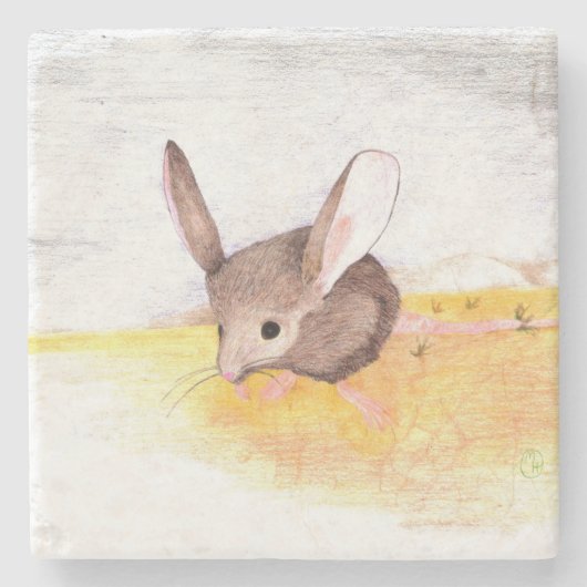 woestijnmuis stenen onderzetter (Voorkant)