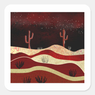 Woestijnnacht Vierkante Sticker
