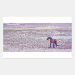 Woestijnpaarden P8640 Rechthoekige Sticker