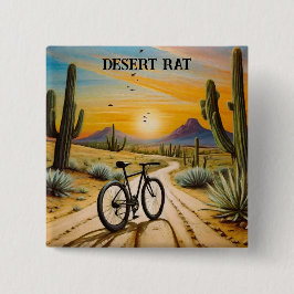 Woestijnrat, aanpasbaar vierkante button 5,1 cm