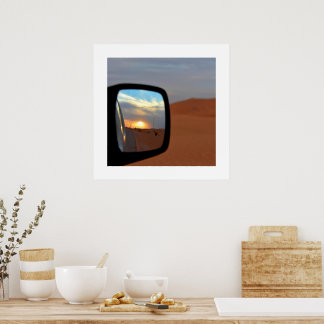Woestijnreflecties bij zonsondergang poster