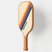 Woestijnretro regenboog gestreept met naam pickleball paddle (Links)