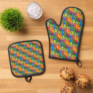 woestijnreus ovenwant & pannenlap set