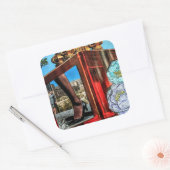 Woestijnrood Vierkante Sticker (Envelop)
