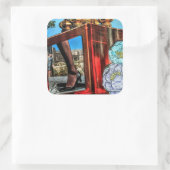 Woestijnrood Vierkante Sticker (Tas)