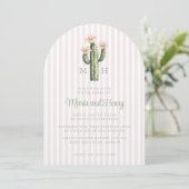 Woestijnroos Cactus Monogram Huwelijk Kaart (Staand voorkant)