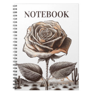 Woestijnroos, Vintage Botanische Bloem Notitieboek