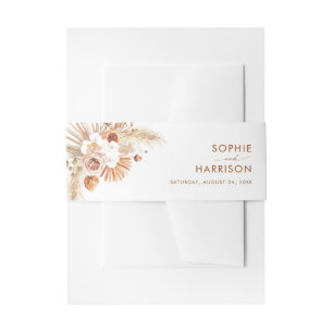 Woestijns Arch Boho Pampas Grass Terracotta Weddin Uitnodigingen Wikkel