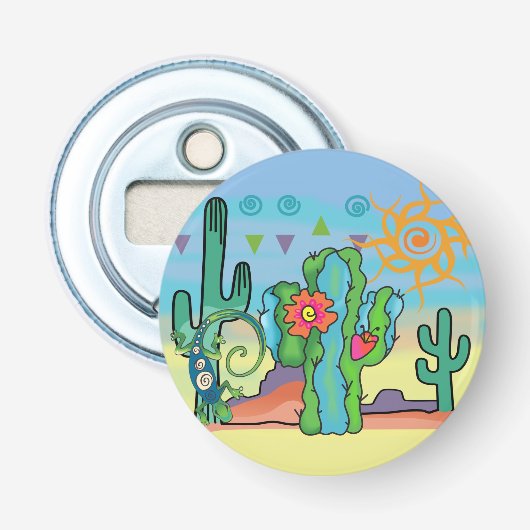 Woestijnschoonheid Button Flesopener (Voorkant)