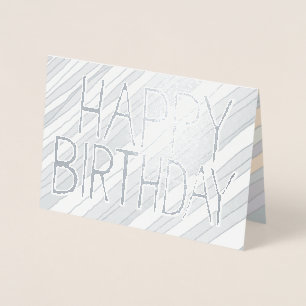 Woestijnstaffels Metallic Folie Happy Birthday Kaa Kaarten