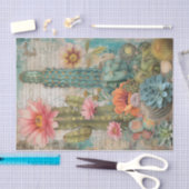 Woestijnsucculenten bloeiende cactussen decoupage tissuepapier (Craft)