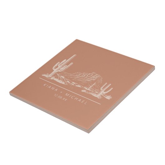 Woestijnvibes Trouwlandschap Terra Cotta ID1019 Tegeltje (Zijkant)