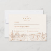 Woestijnweg Westerne bruiloft RSVP Kaartje (Voorkant)