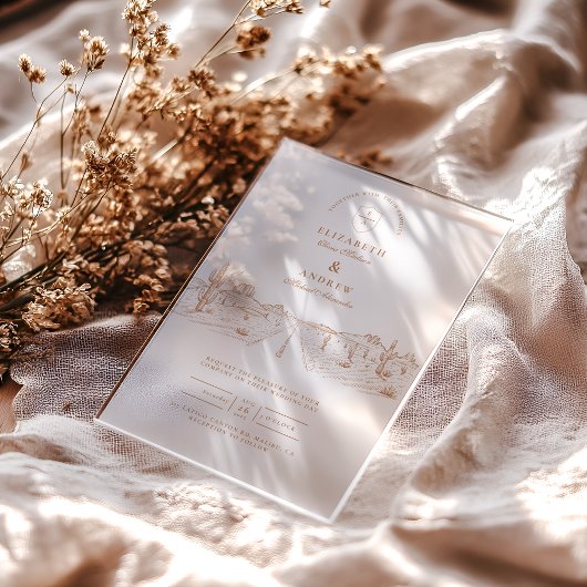 Woestijnweg Westers Huwelijk Acryl Uitnodigingen