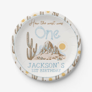  woestijnwild west Western 1e verjaardag Papieren Bordje