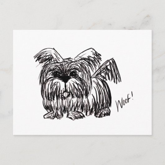 Wof A Dust Mop Dog Briefkaart (Voorkant)
