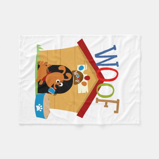 Wof Dog Fleece Deken (Voorkant (Horizontaal))