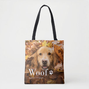 Wof Foto's van uw hond en een pooafdrukken Draagtas