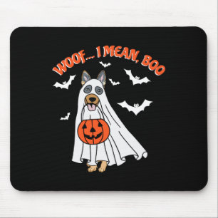 Wof I Mean Boo Funny Ghost Dog Halloween Pumpkin Muismat