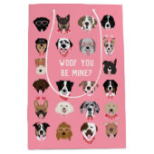 Wof jij een mijne hond-gezichtspatroon bent medium cadeauzakje (Voorkant)