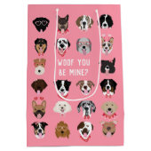 Wof jij een mijne hond-gezichtspatroon bent medium cadeauzakje (Achterkant)