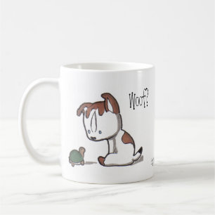 Wof? Meauw! Kat en Puppy Mok! Koffiemok