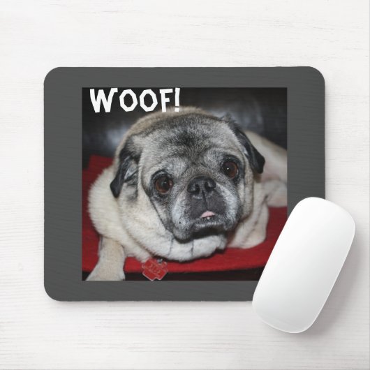 Wof, Pug Mousepad Muismat (Met muis)